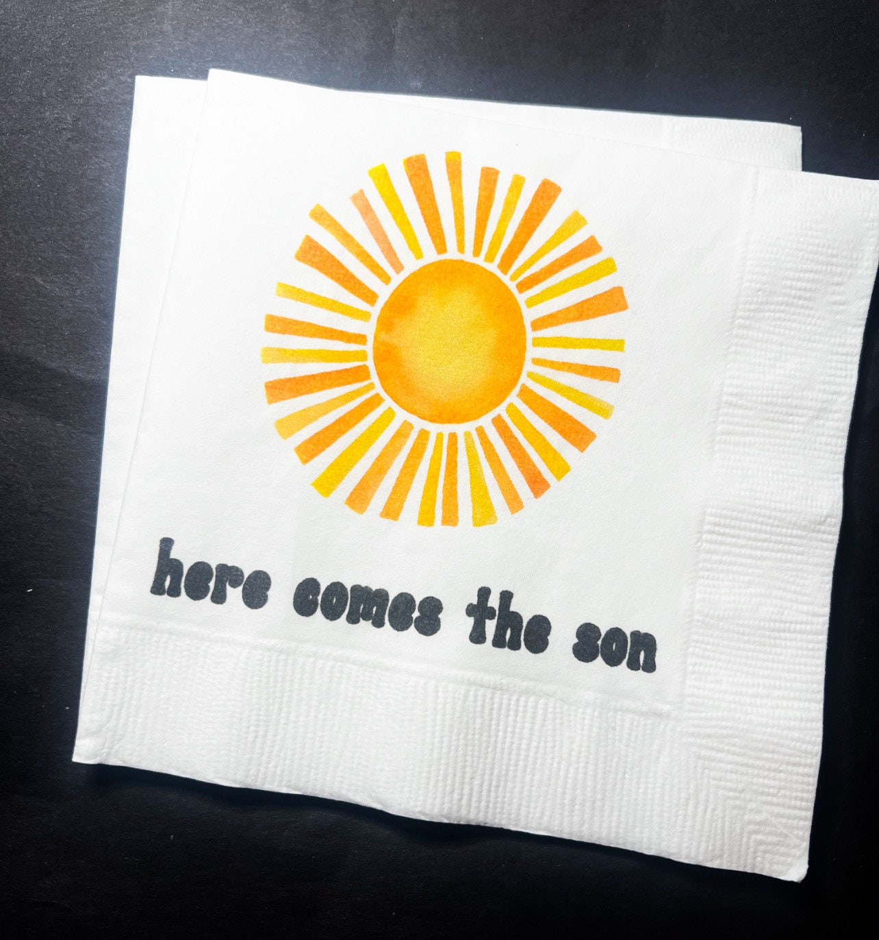 Here Comes the Son Baby Shower Sonshine You Are My Sunshine Boy Baby Shower Cocktail Luncheon or Dinner Napkins Set of 25