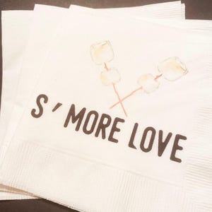 S’more Love S’mores Bar Birthday Smores Theme Wedding Smores Bar Cocktail, Luncheon or Dinner Napkins Set of 25