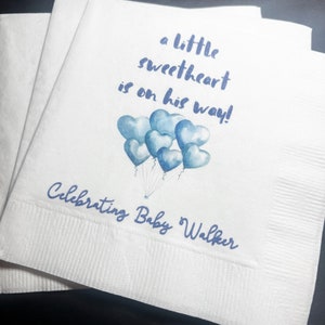 A Little Sweetheart is on His Way Baby Shower Heart Valentines Boy Baby ...