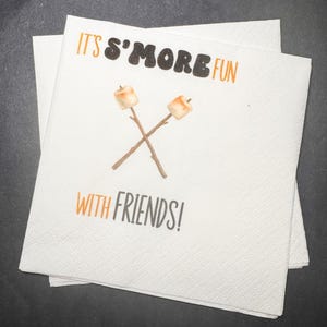 Smores Bar Birthday Smore Fun with Friends Fall Birthday Smores Theme Wedding Smores Bar Cocktail, Luncheon or Dinner Napkins Set of 25