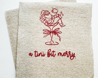 Tini Bit Merry Santa Martini Christmas Party Jingle & Mingle Friendsmas Holiday Cocktail Party Kraft Cocktail or Dinner Napkins Set of 25