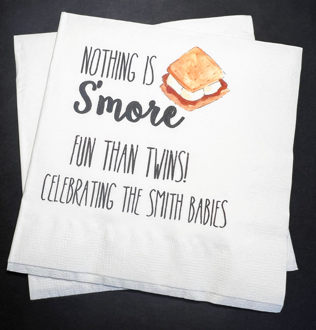 Smore Love Twins Baby Shower Adding Smore Fun Personalized Cocktail ...
