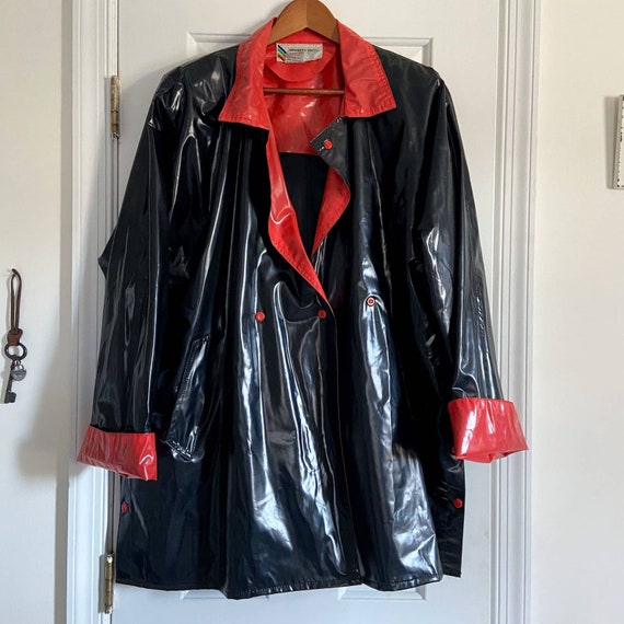 VTG Members Only Vinyl Jacket/Coat Rainbow Tag