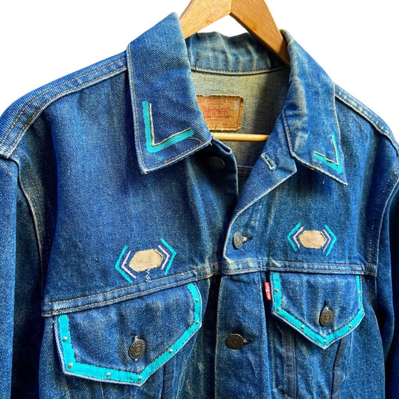 Handpainted 70s Levi's Type 3 Trucker Jacket - image 3