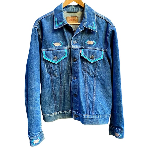 Handpainted 70s Levi's Type 3 Trucker Jacket - image 1