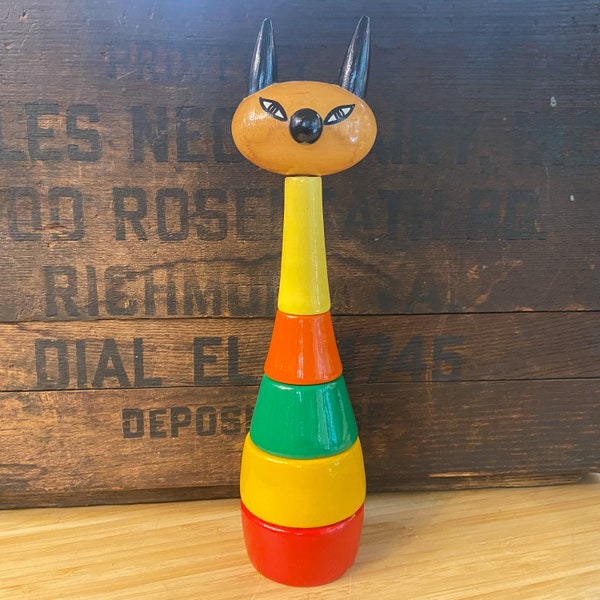 Kouvalias Atomic Cat stacking block art toy Made in Greece