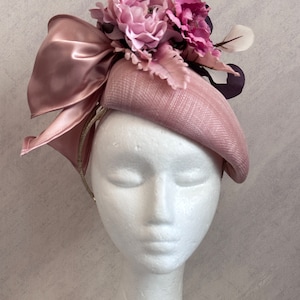 Brush pink fascinator, Wedding Hat, Ascot Hat, Fascinator Hat, Melbourne cup Hat, Occasion Fascinator, Derby cup