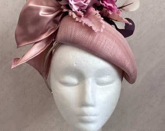 Brush pink fascinator, Wedding Hat, Ascot Hat, Fascinator Hat, Melbourne cup Hat, Occasion Fascinator, Derby cup