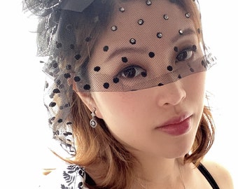 Black fascinator, Black Lace Headband, Cocktail Headband, Fashion Headband, Party Fascinator