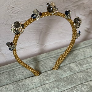 Vintage Gold Crown with  embellishment, crown fascinate ,sierra headband, wedding luxury headband