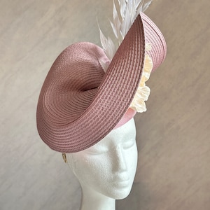 Brush pink fascinator, Wedding Hat, Ascot Hat, Fascinator Hat, Melbourne cup Hat, Occasion Fascinator, Derby cup