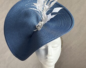 Blue capeline Fascinator, capeline fascinator Hat, Ascot Hat, Fascinator Hat, Melbourne cup Hat,  Blue Fascinate