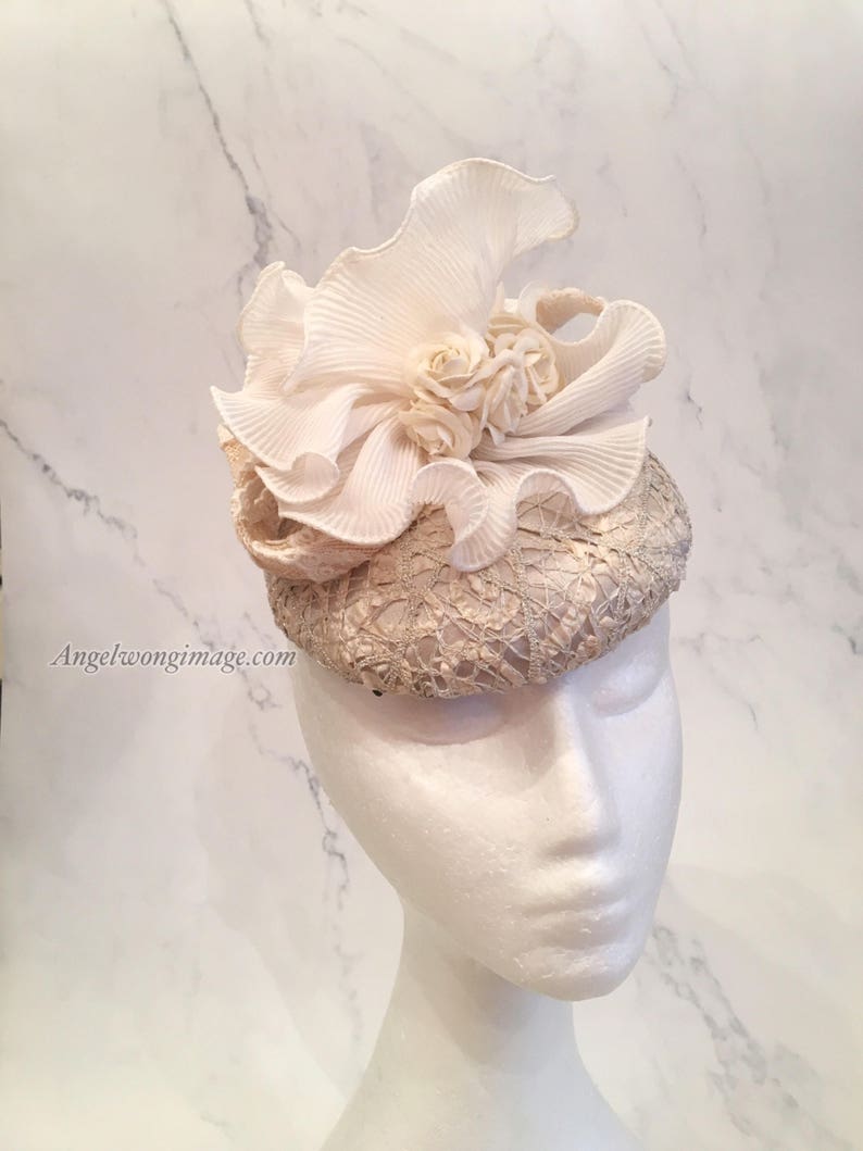 Cream fascinator wedding hat bride hat vintage bridal hats Etsy