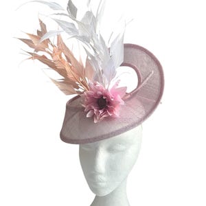 Brush pink fascinator hat dusty rose fascinator Melbourne cup ascot cocktail hat