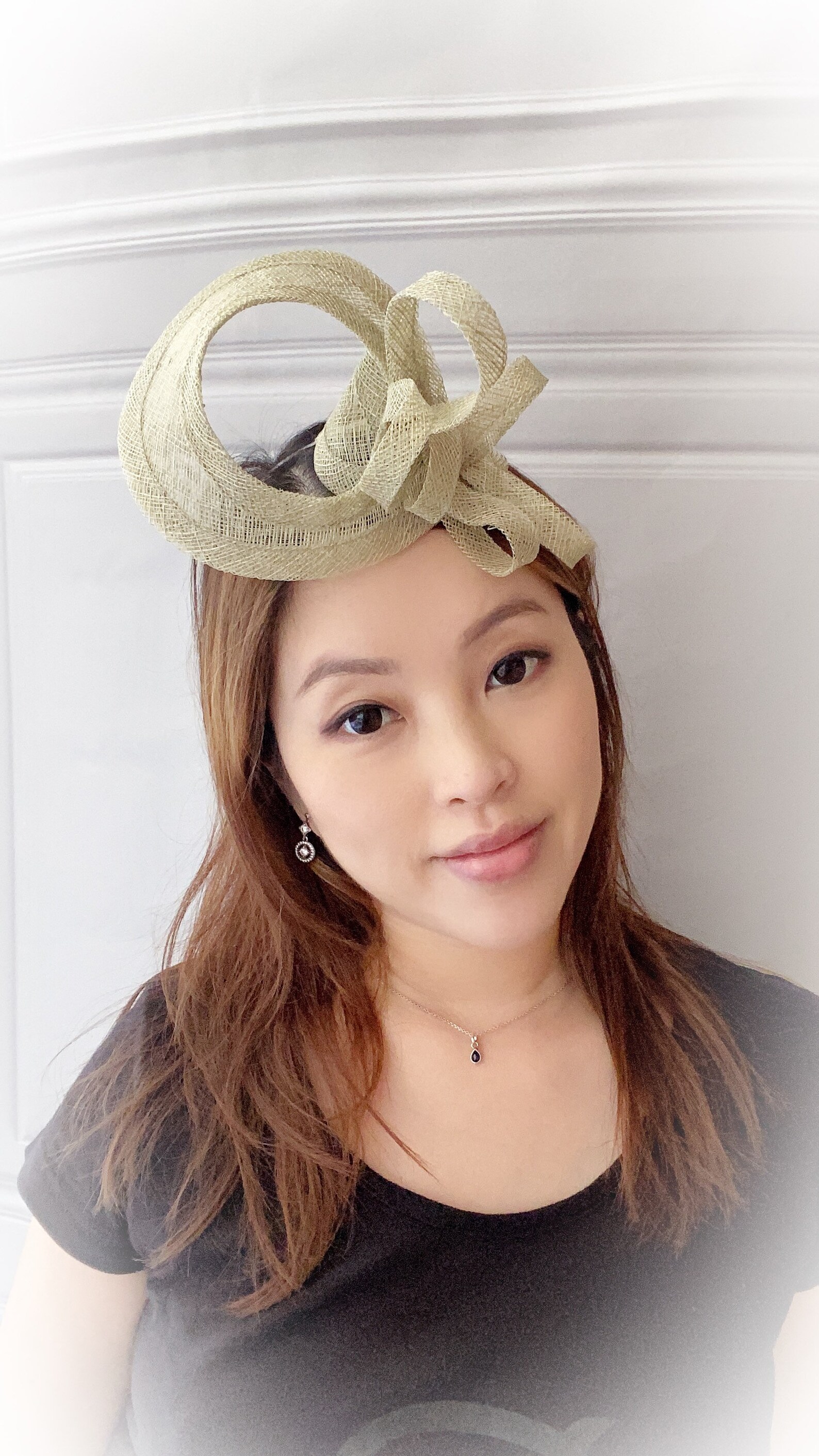 Khaki Fascinator Sinimay Hat Wedding Fascinator Cocktai Etsy