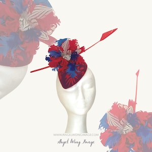 Chapeau Fedora Vintage Philip Treacy - Paille Rose Vif Avec Plumes Et Noeud Élaboré - Occasion