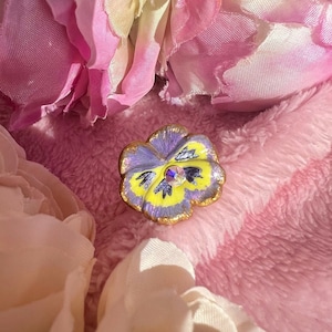Paarse en gele vioolring | Altvioolring | Johnny-springring | Bloemenring | Bloemenring | Verstelbare ring |