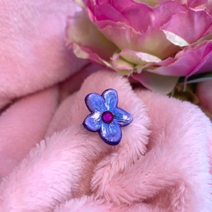 Birth Flower February Violet Ring | Birth Month Ring | Flower Ring | Floral Ring | Adjustable Ring |