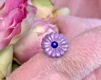 Geboorte Bloem September Aster Ring | Geboortemaandring | Bloemenring | Bloemenring | Verstelbare ring |