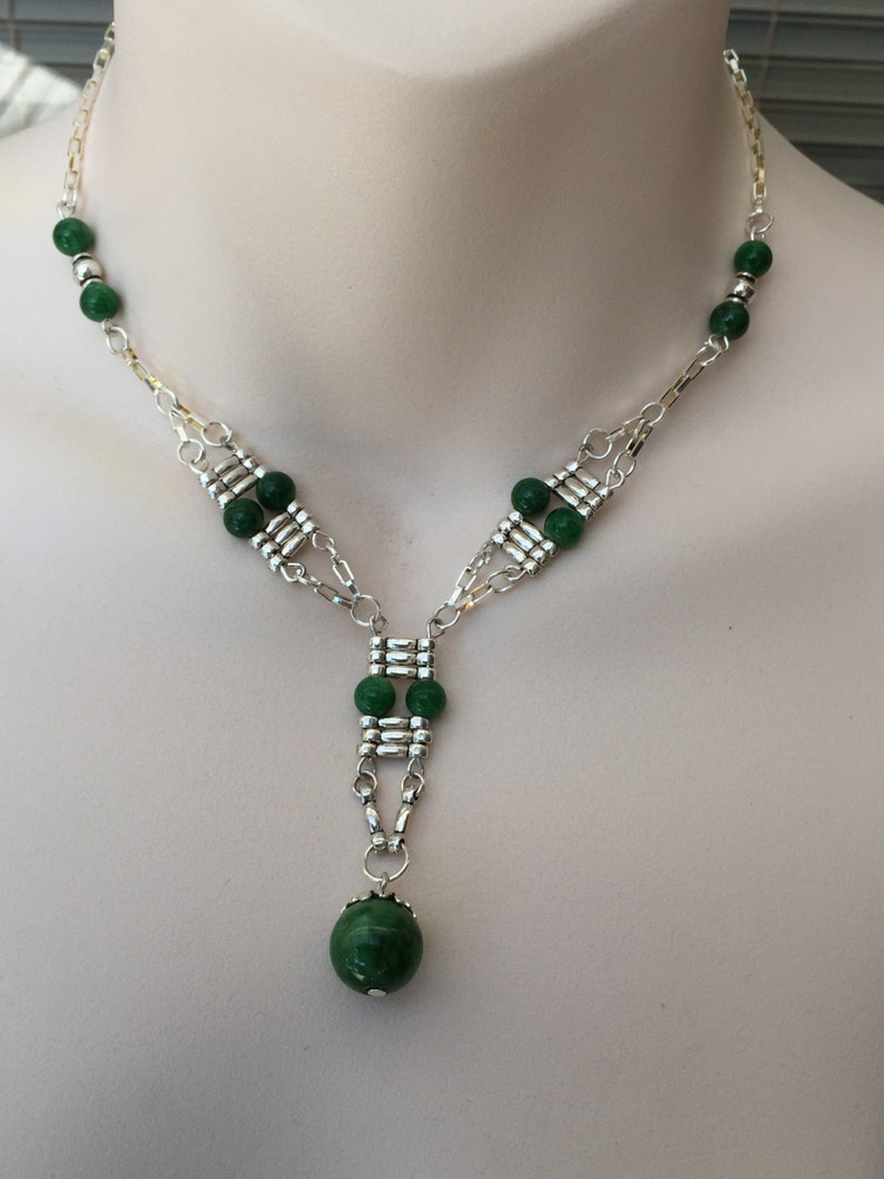 Green Jade bead Necklace