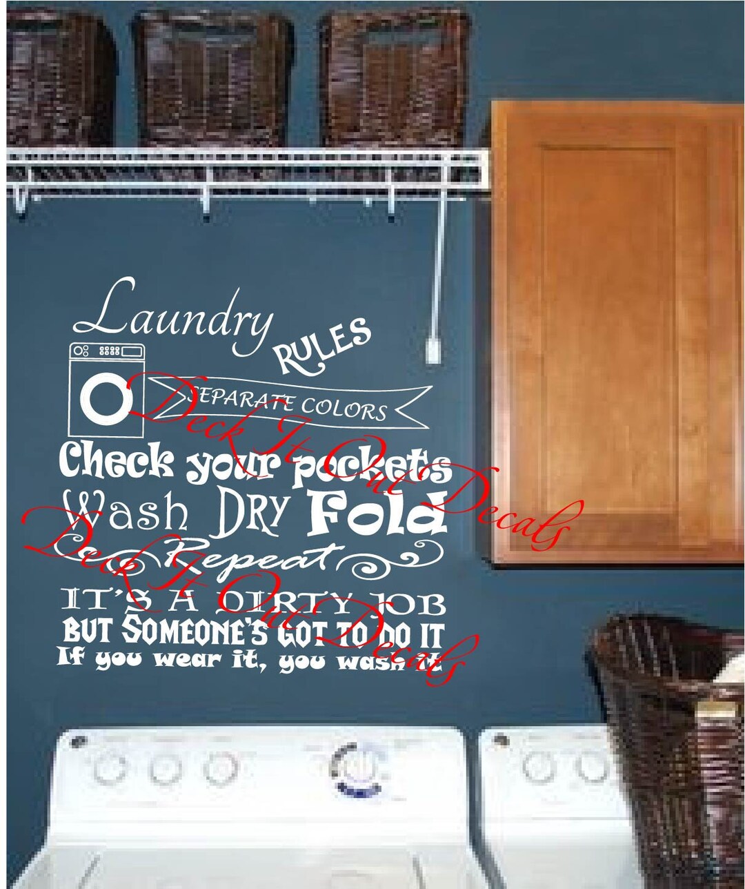 Laundry Room Rules Sign Vinyl Decal ....E00307 - Etsy