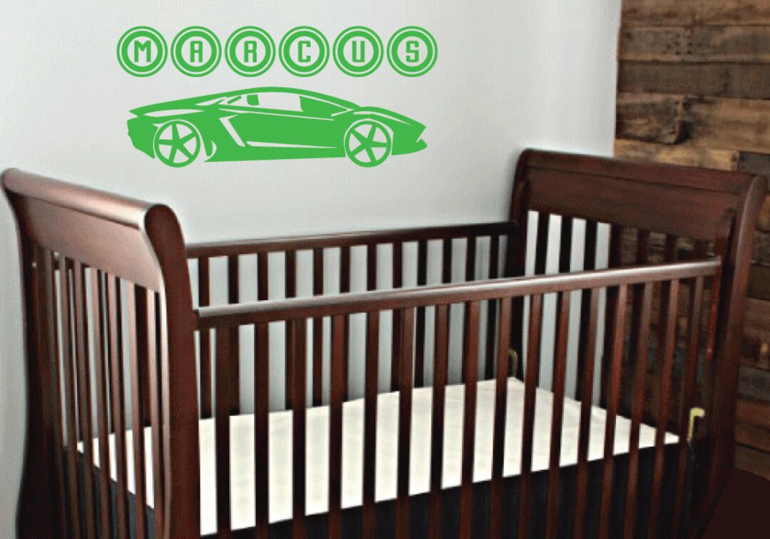 Custom Name With Race Car Vinyl Wall Decal.... E00038 - Etsy