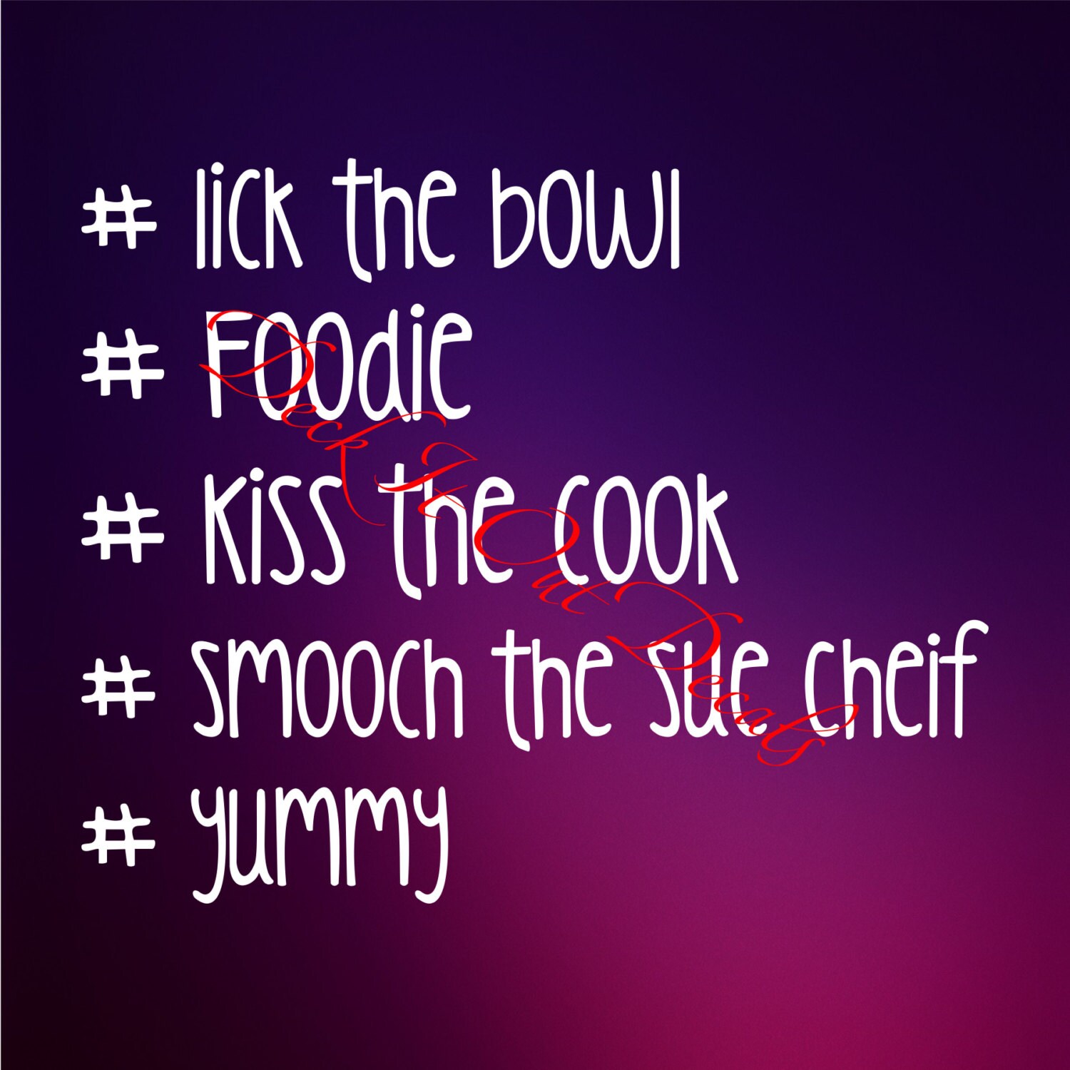 Kitchen Hashtags EDE00064 Etsy