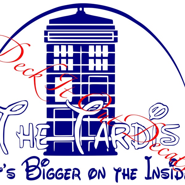 Disney inspired "The Tardis It's Bigger on the Inside" quote vinyl wall decal. EDE00031