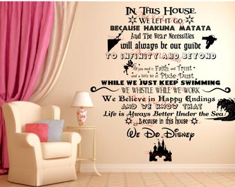 In This House.... We Do Disney Vinyl wall decal ....EDE00018