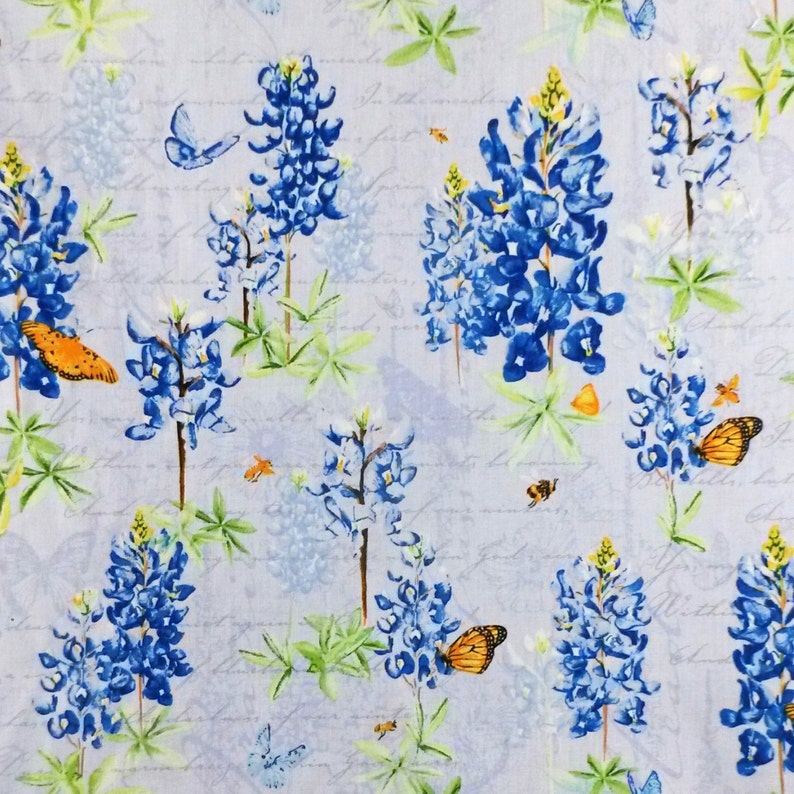 Clothworks Fat Quarter Morning Meadow Butterflies White Cotton Quilting Fabric