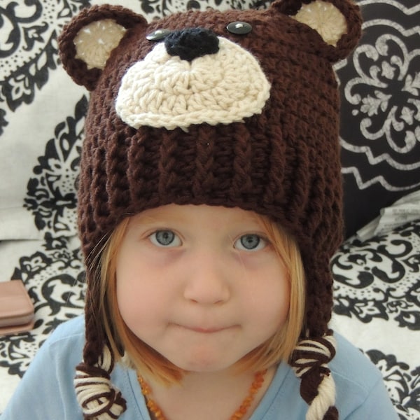 Crochet Bear Hat Etsy