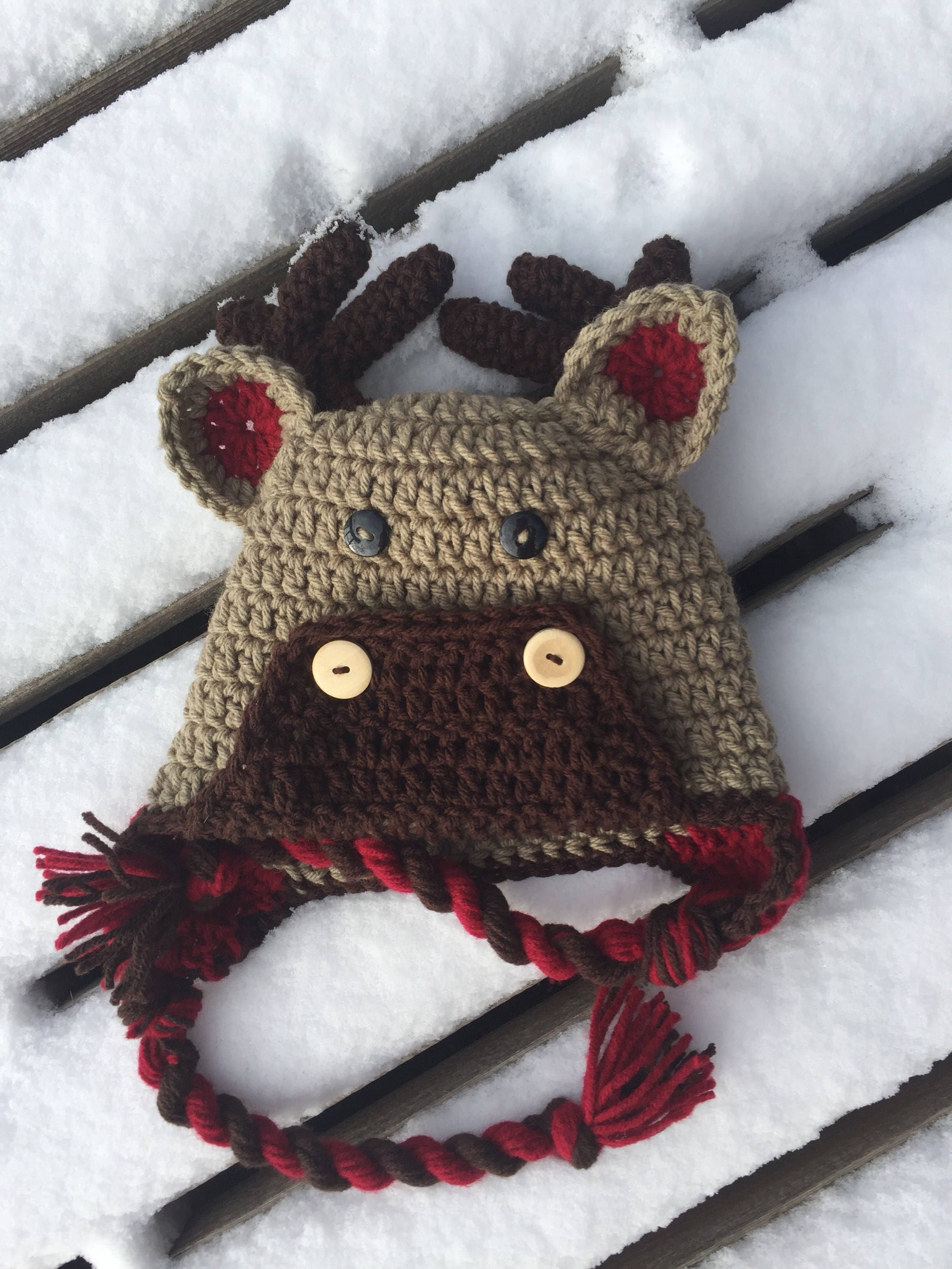 Moose Hat Crochet Moose hat LuvBeanies Animal hat boy hat Etsy