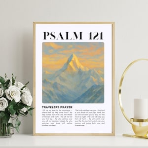 Psalm 121 Wall Art Printable | Christian Scripture Digital Download | Bible Verse Decor