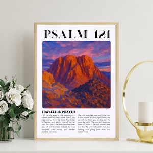 Psalm 121 Wall Art Printable | Christian Scripture Digital Download | Bible Verse Decor