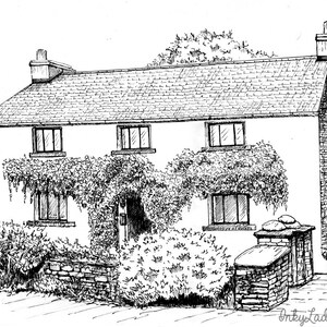 Custom House Portrait Drawing - Hand-drawn Pen and Ink House Sketch - Etsy