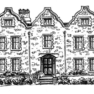 Custom House Portrait Drawing - Hand-drawn Pen and Ink House Sketch - Etsy