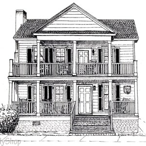 Custom House Portrait Drawing - Hand-drawn Pen and Ink House Sketch - Etsy