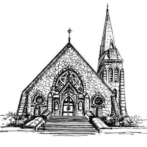 Personalized Wedding Venue Portrait | Custom Church Sketch | Digital File Only