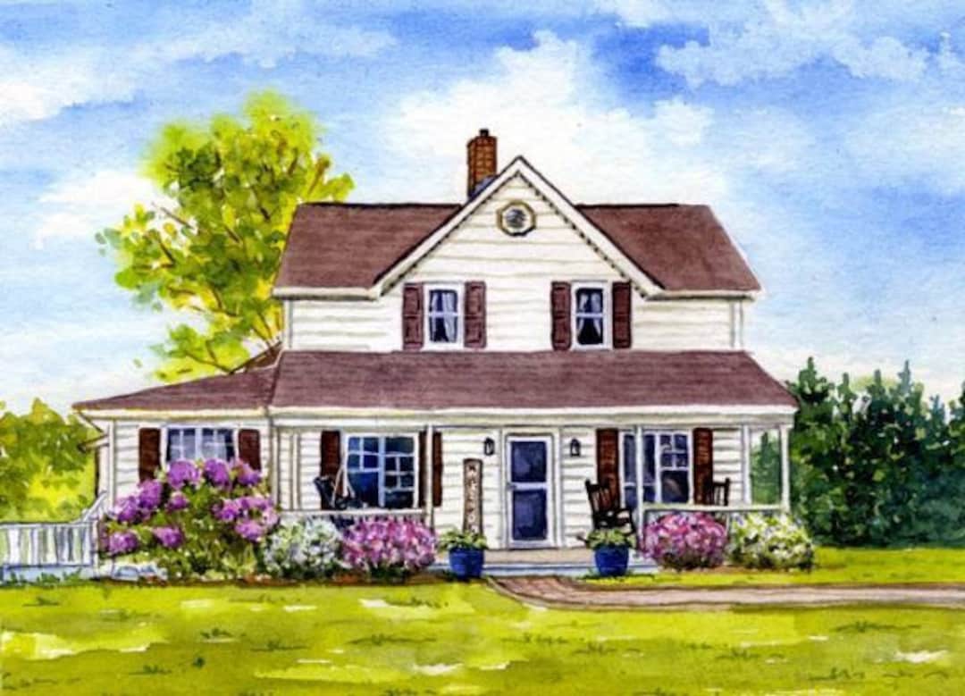 Домашний портрет акварелью |Домашние рисунки | Покраска дома на заказ ...