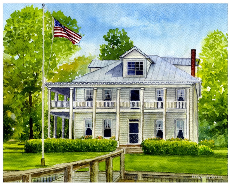 Watercolor House Portrait Home Drawings Custom House Painting Etsy