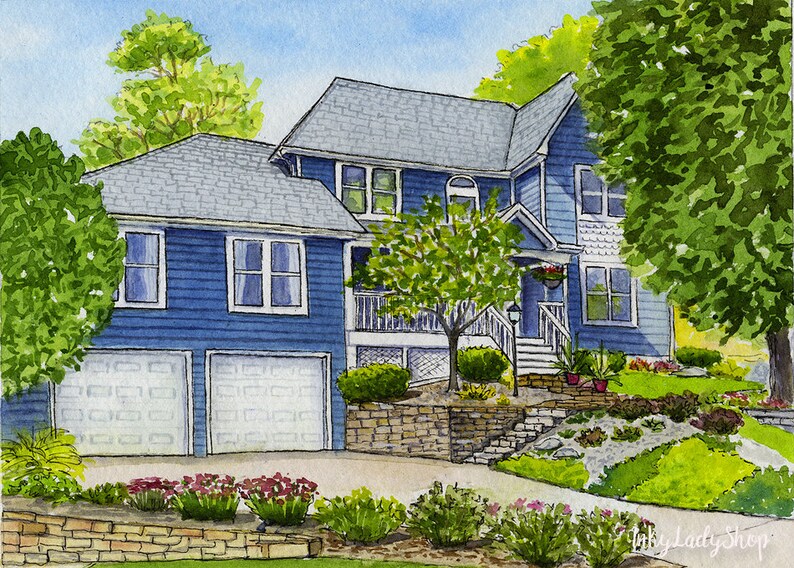 Custom House Painting on Canvas Watercolour House Portraits Etsy