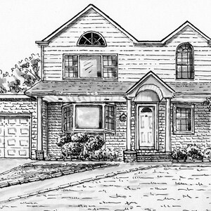 Custom House Portrait Drawing - Hand-drawn Pen and Ink House Sketch - Etsy