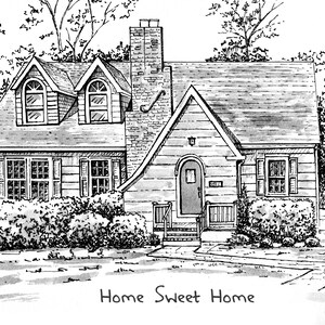 Custom House Portrait Drawing - Hand-drawn Pen and Ink House Sketch - Etsy