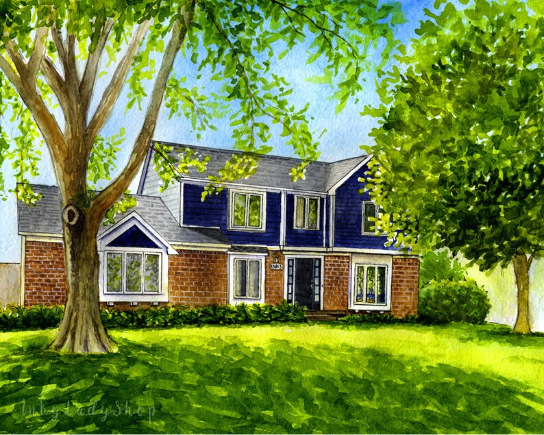 Custom House Painting on Canvas Watercolour House Portraits Etsy