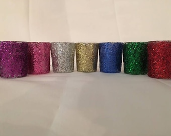 Glitter Candle Holders, Party Favors, Wedding Decorations, Wedding Centerpiece, Table Candles