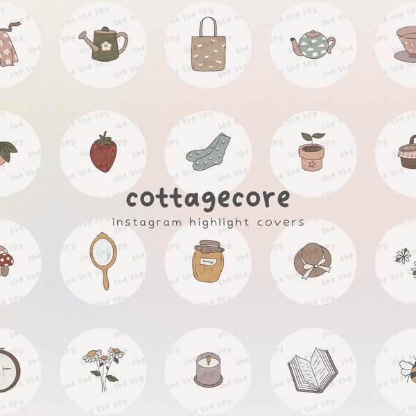 Cottagecore Instagram Story Highlights, Cottagecore IG Icons, Cottagecore Aesthetic Highlight Stories Cover Social Media Icon For Instagram