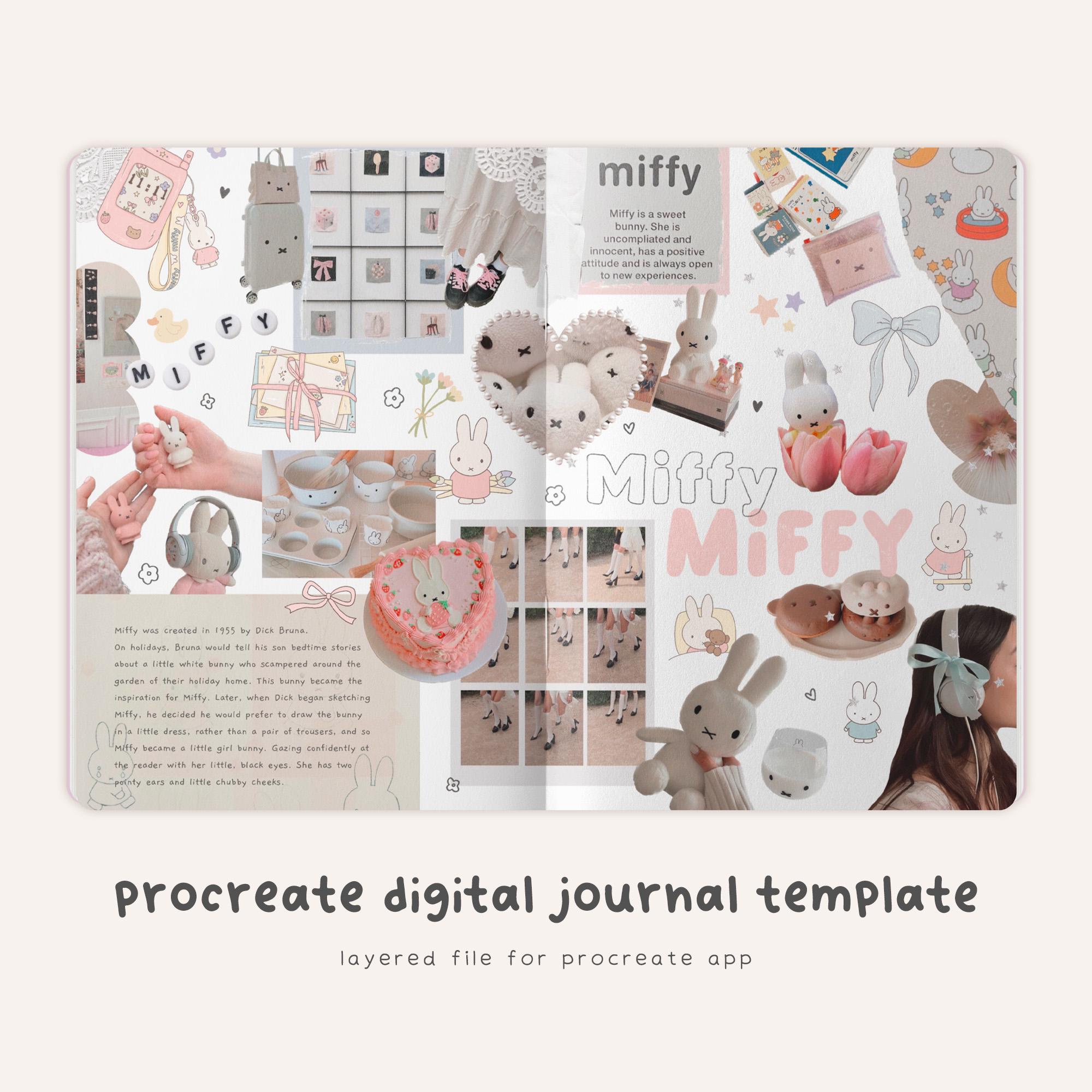 Procreate Digital Journal Template – Realistic Scrapbook Layout with Layered Pages - Image 1
