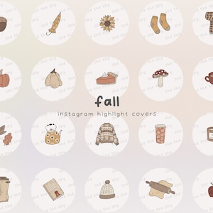 Fall Instagram Story Highlights, Autumn IG Icons, Cozy Aesthetic Highlight Stories Cover Social Media Icon For Instagram