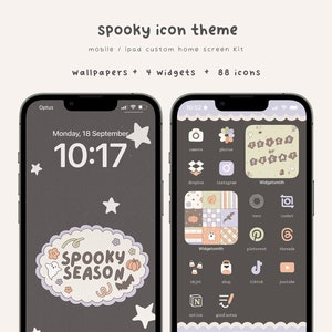 Gruseliges Icon Theme | Handgezeichnete App Icons | Startbildschirm Set | App Icons | Widget | Tapeten | Halloween