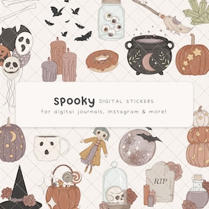 Adesivos de agenda digital assustadores de Halloween (PNG)